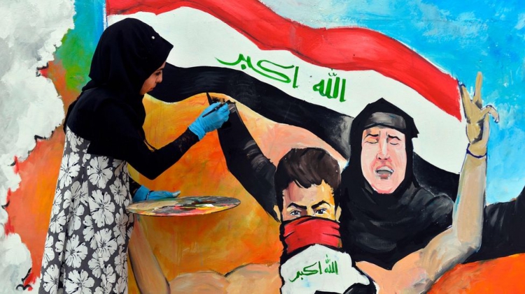 Irak Bağdat’ın protesto üssü olan Tahrir Meydanında Çoğunlukla kadınlar tarafından üretilen sanat eserleri



