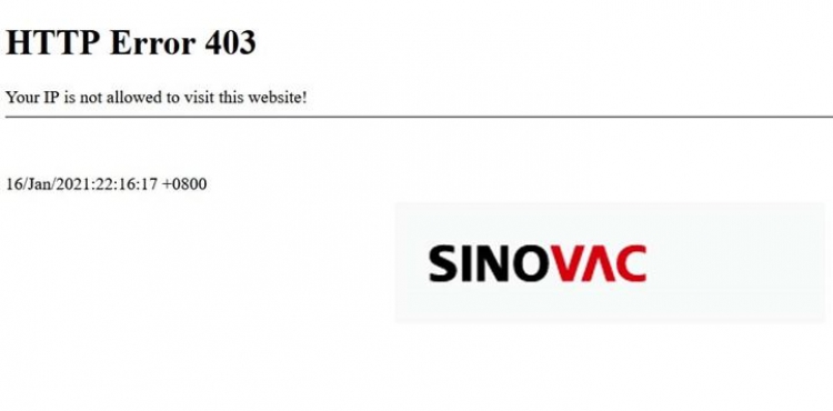 Sinovac şirketi, web sitesine Türkiye’den erişimi engelledi!