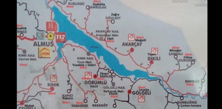 Alevi köylerinin işaretlendiği haritayla ilgili bir doktora soruşturma