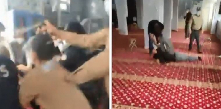 Cami içinde biber gazıyla müdahale